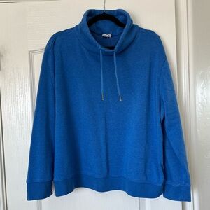J. Crew Blue Mock Neck / Cowl Neck Sweatshirt XXL